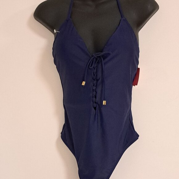 Uncommon Sense One Piece Dark Blue Swimsuit NWT Size Misses Medium - Picture 2 of 8